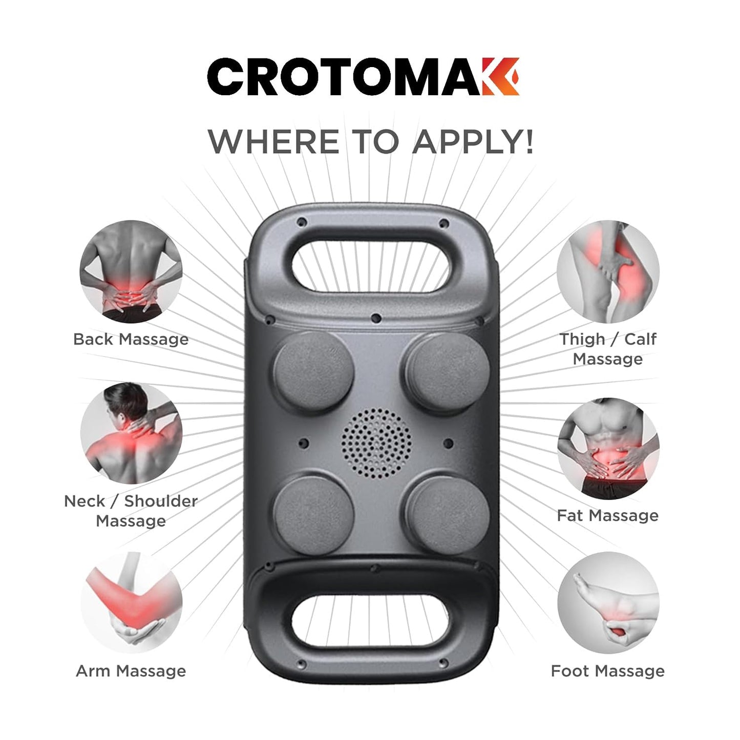 Pistolet professionnel de massage à 4 têtes