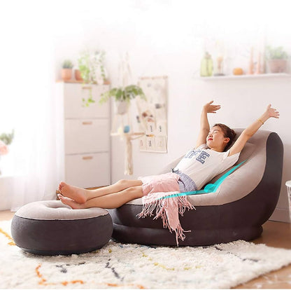 AIR LUXE 4 en 1™ - Fauteuil Gonflable Luxe 4 en 1 avec Repose-Pieds & Pompe | Confort, Style, Mobilité, Rapidité