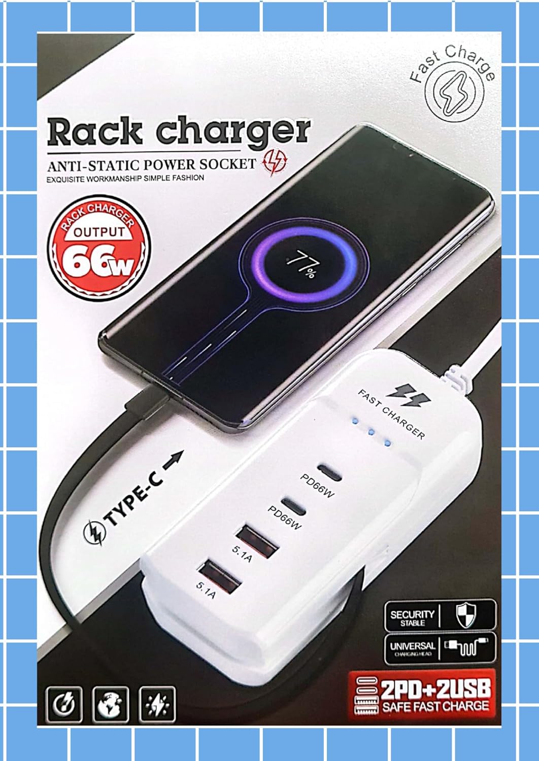 🔥Chargeur Éclair 4 en 1 | 66W Super-Charge Rapide pour Toute la Famille