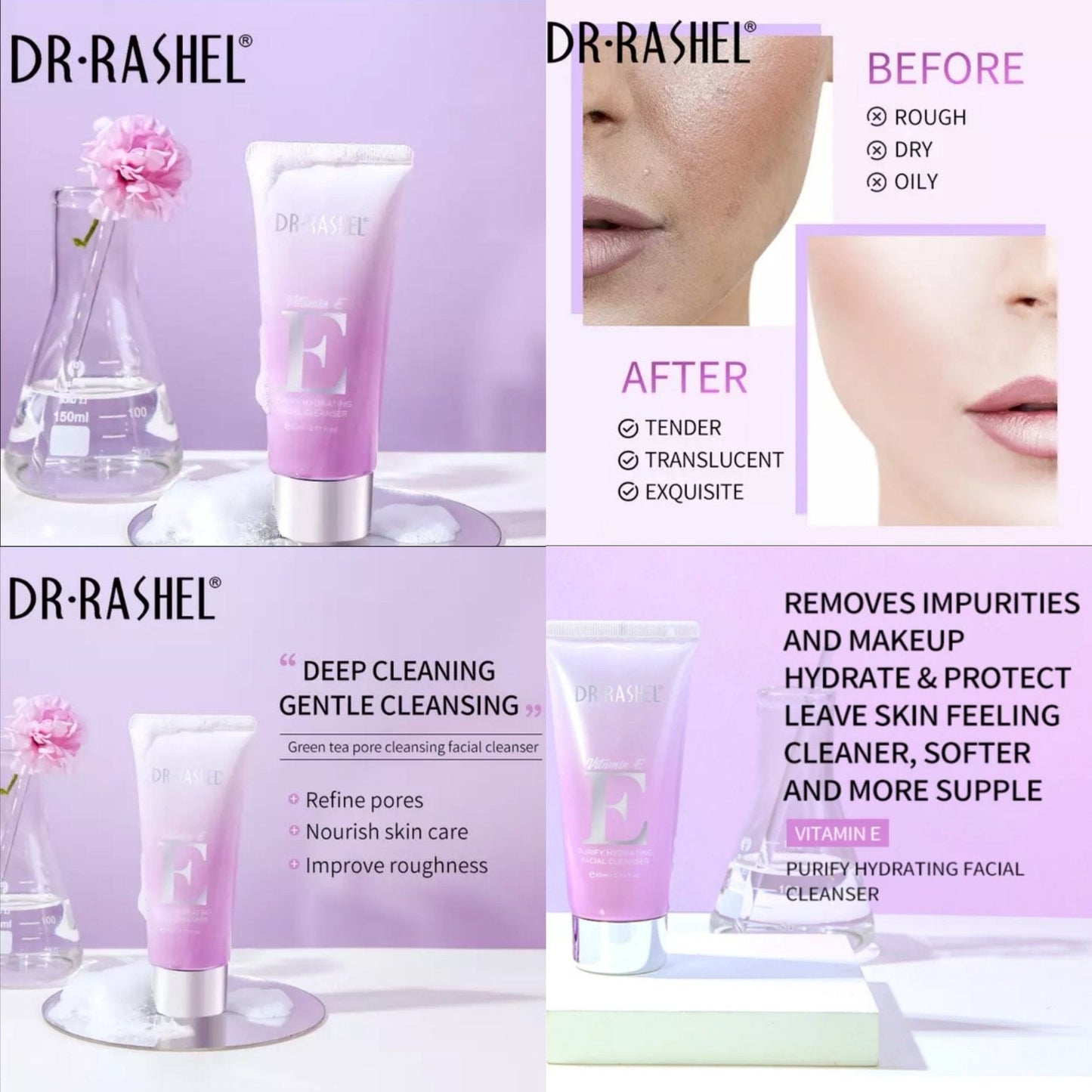 DR RASHEL VITAMINE E™ – Kit de Soin Réparateur & Hydratant Intense | Anti-Tâches & Anti-Rides