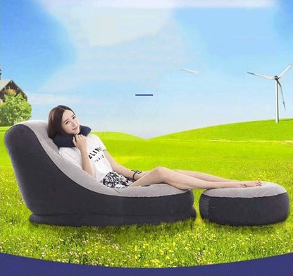 AIR LUXE 4 en 1™ - Fauteuil Gonflable Luxe 4 en 1 avec Repose-Pieds & Pompe | Confort, Style, Mobilité, Rapidité