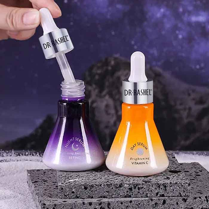 GlowBoost  Sérum Jour & Nuit – Vitamine C + Rétinol  Éclat le jour, régénération la nuit.