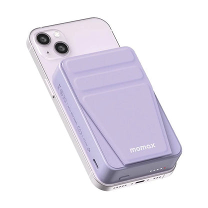 Momax Q-Mag Power  – Batterie 10 000 mAh MagSafe &amp; Sans Fil | Recharge Rapide &amp; Support Intégré